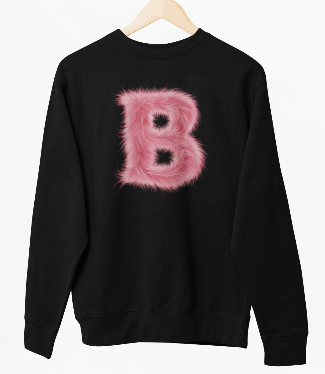 Must UNISEX kapuutsita pusa "B täht"