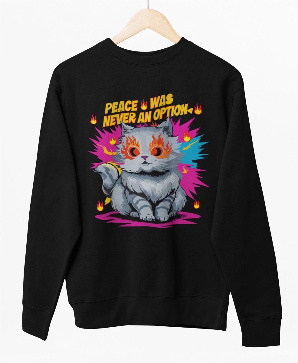 Must UNISEX dressipluus ilma kapuutsita "Peace was never an option"