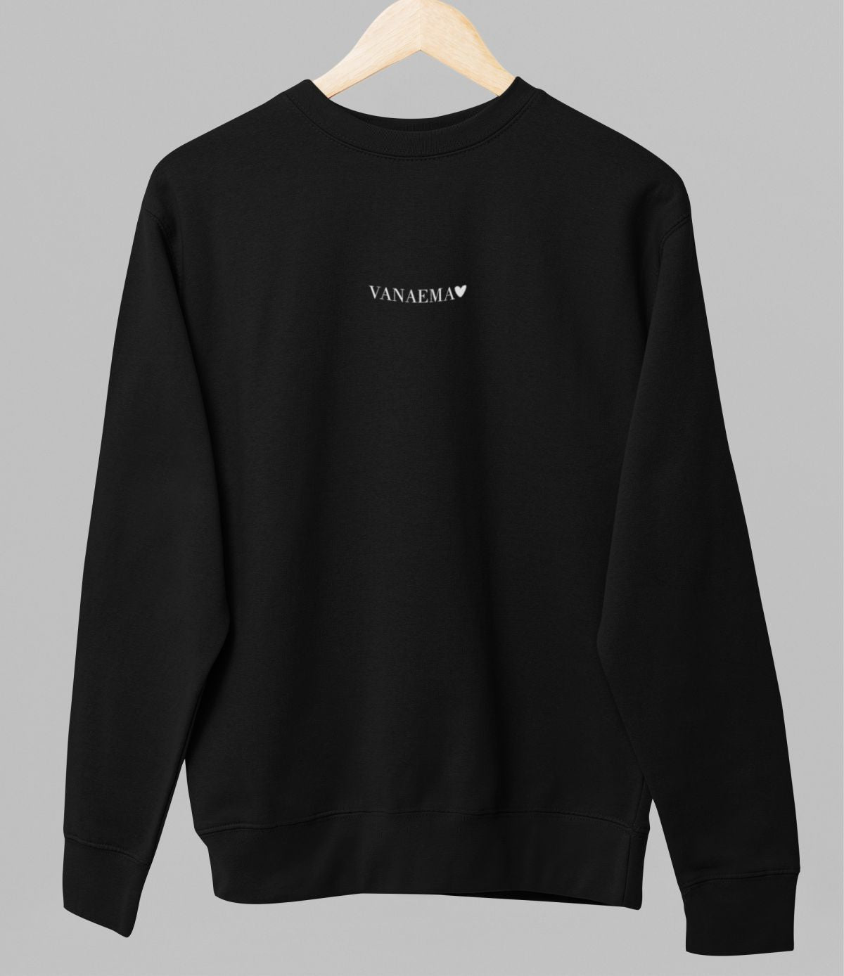 Must UNISEX dressipluus ilma kapuutsita "Vanaema südamega"
