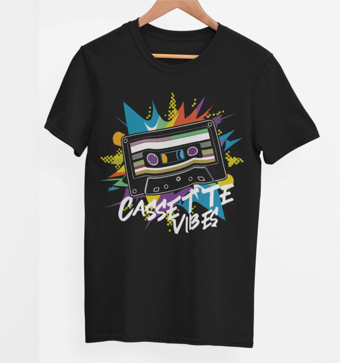 Mustad UNISEX T-särgid "Cassette vibes"