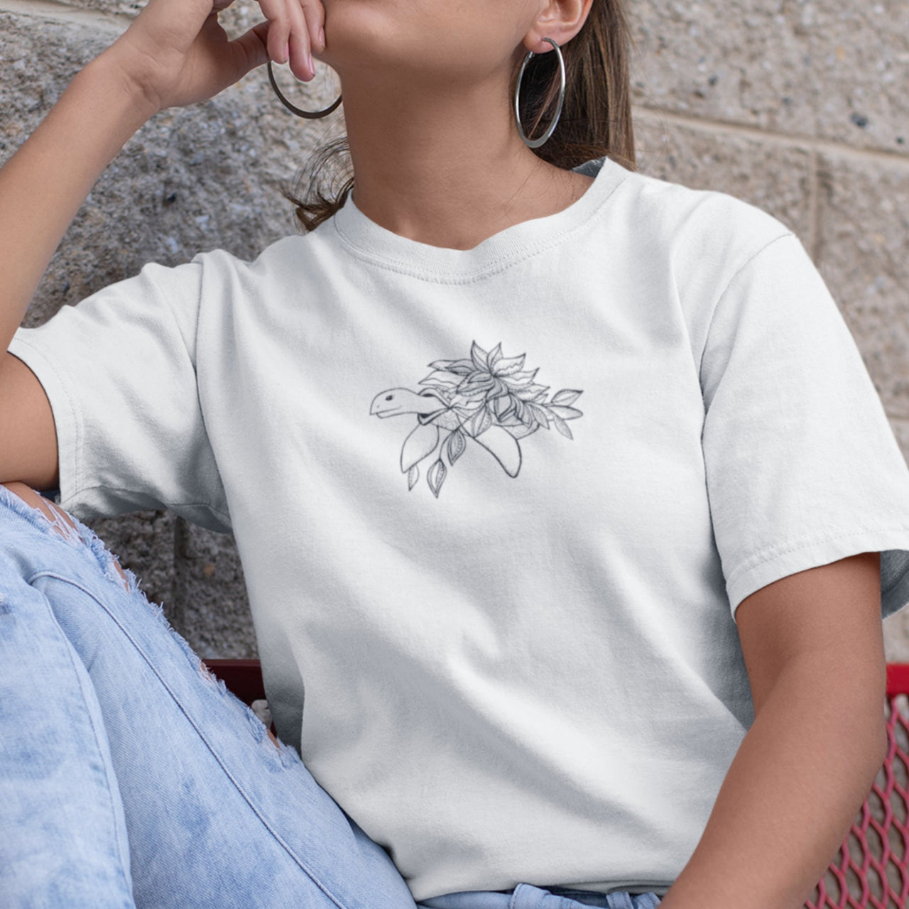 Valge UNISEX T-särk Kilpkonn