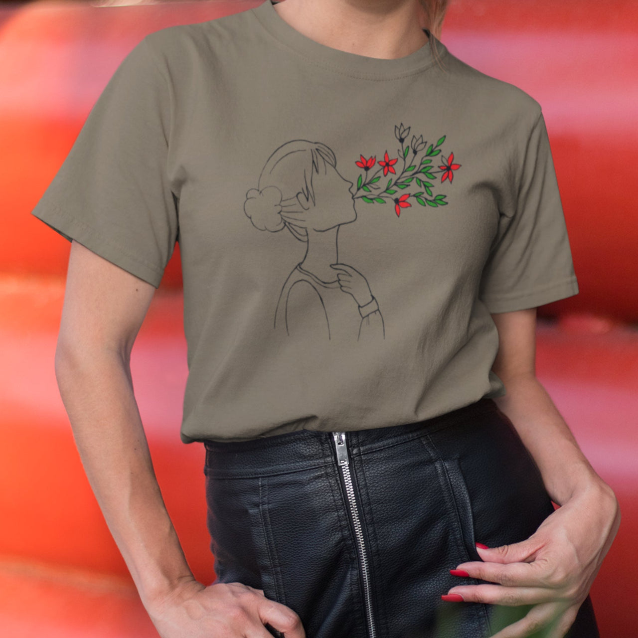 Kaki UNISEX T-särk Hingamine