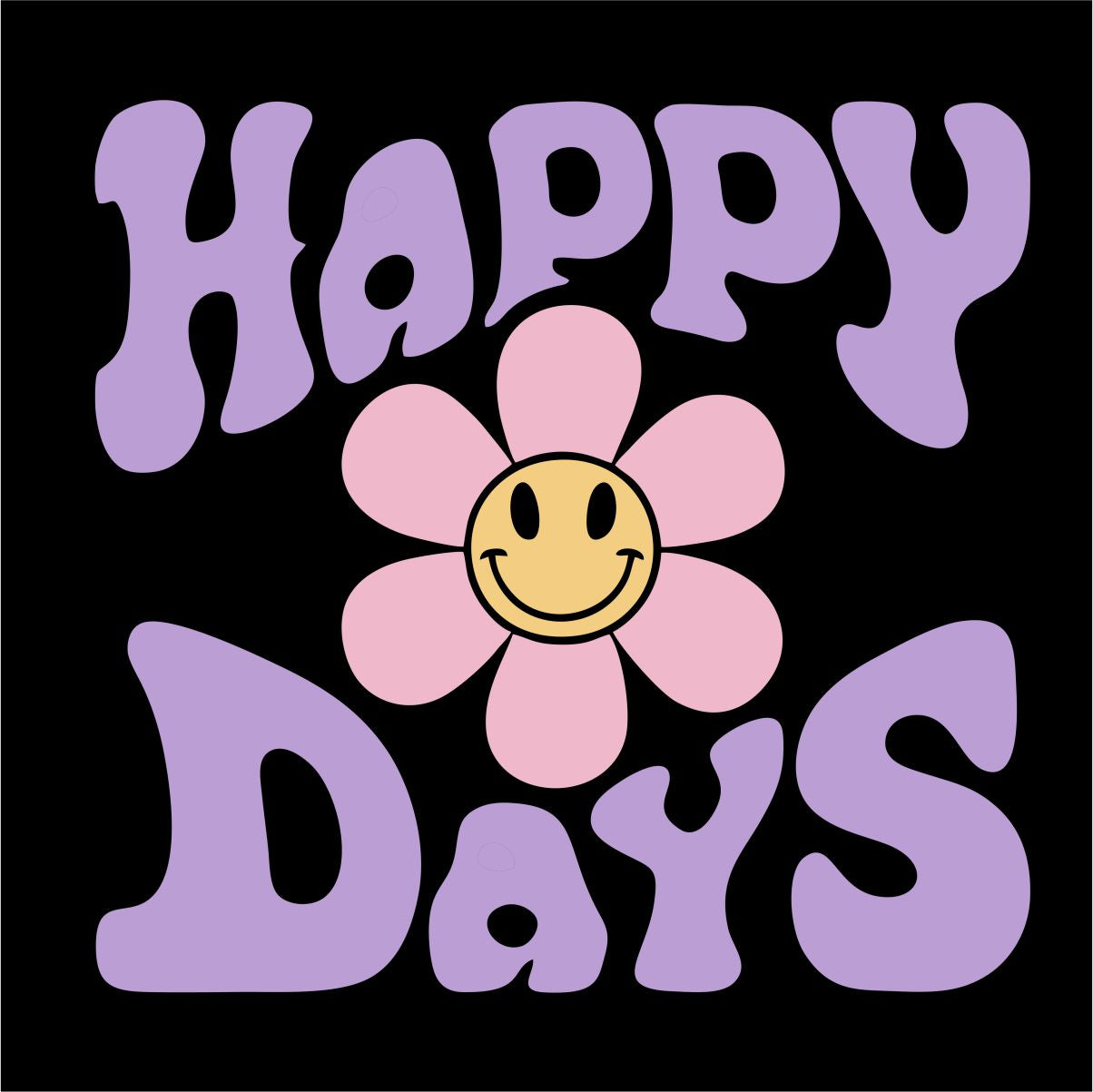 Mustad UNISEX T-särgid "Happy days"