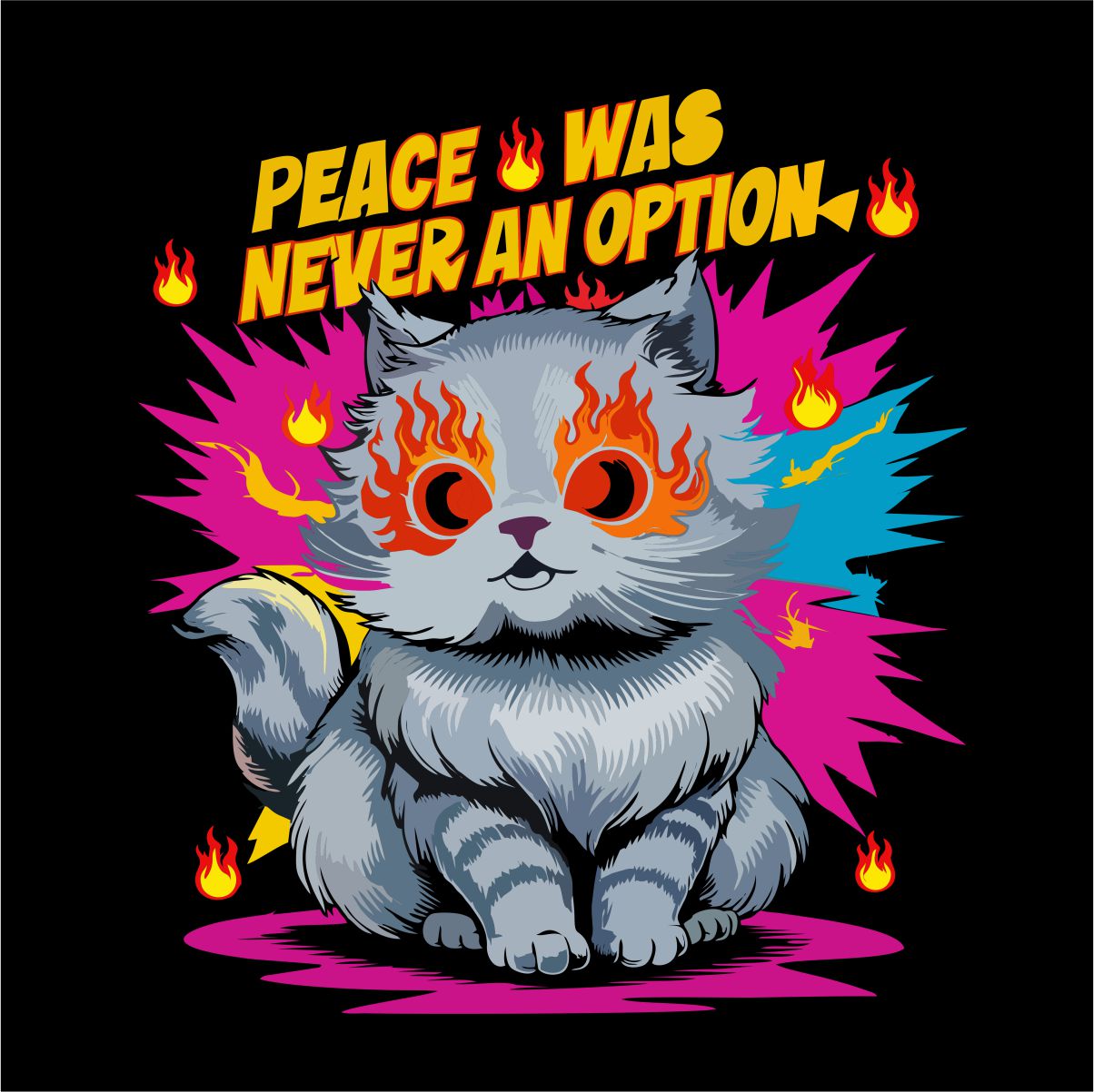 Mustad UNISEX T-särgid "Peace was never an option"