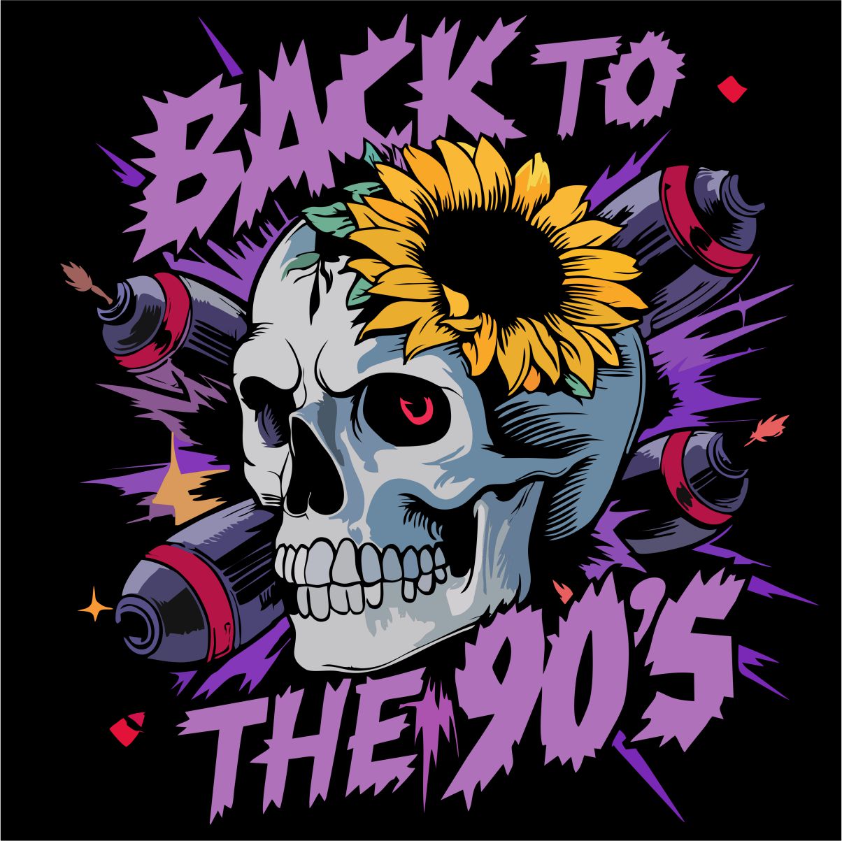 Mustad UNISEX T-särgid "Back to the 90's"