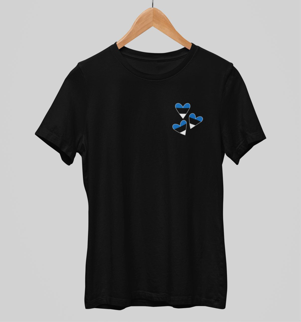 Must unisex T-särk "Kolm südant"