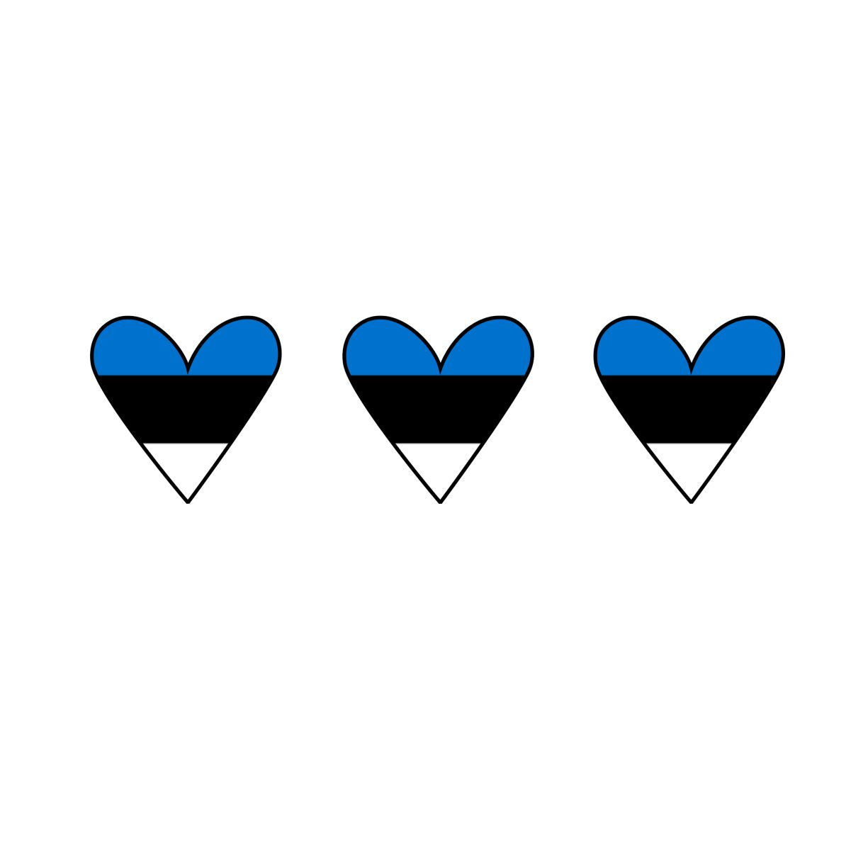 Valge unisex T-särk "Eesti südamed"
