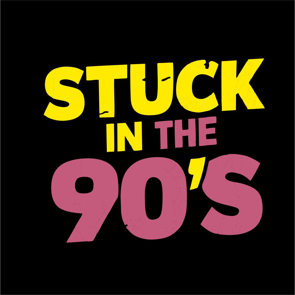 Mustad UNISEX T-särgid "Stuck in the 90's"