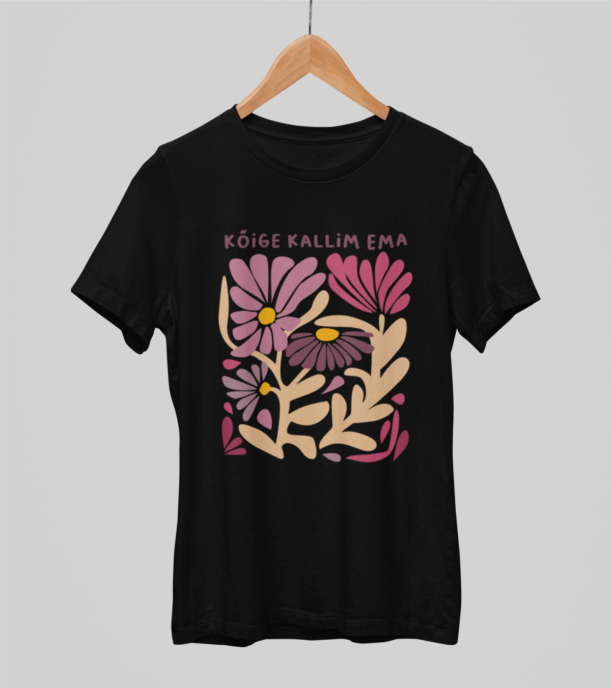 Mustad UNISEX T-särgid "Ema lilleaed"