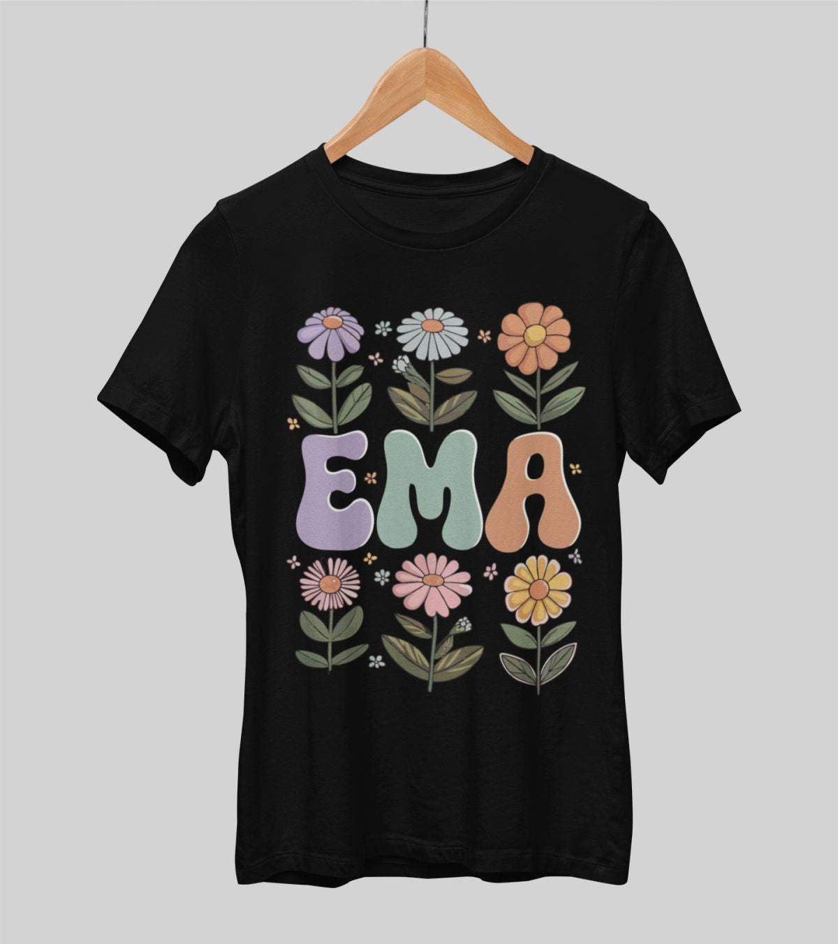 Mustad UNISEX T-särgid "Ema lillede vahel"