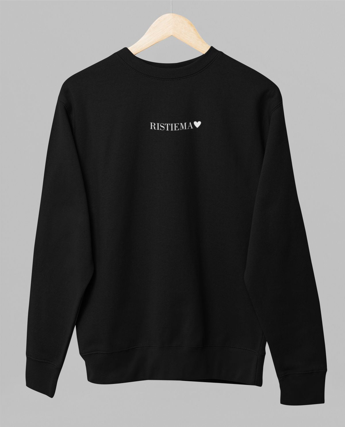 Must UNISEX dressipluus ilma kapuutsita "Ristiema südamega"