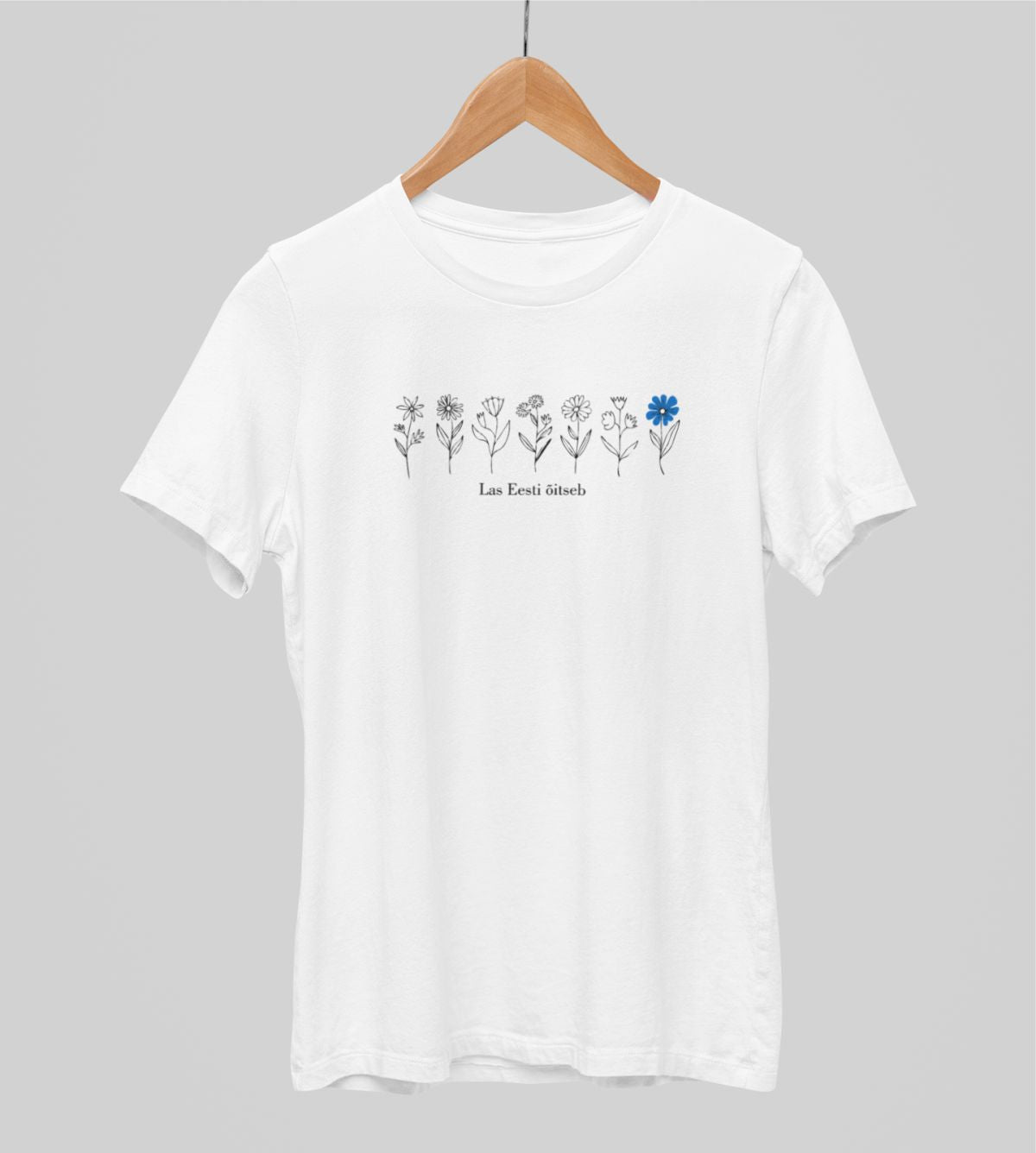 Valged UNISEX T-särgid "Las Eesti õitseb"