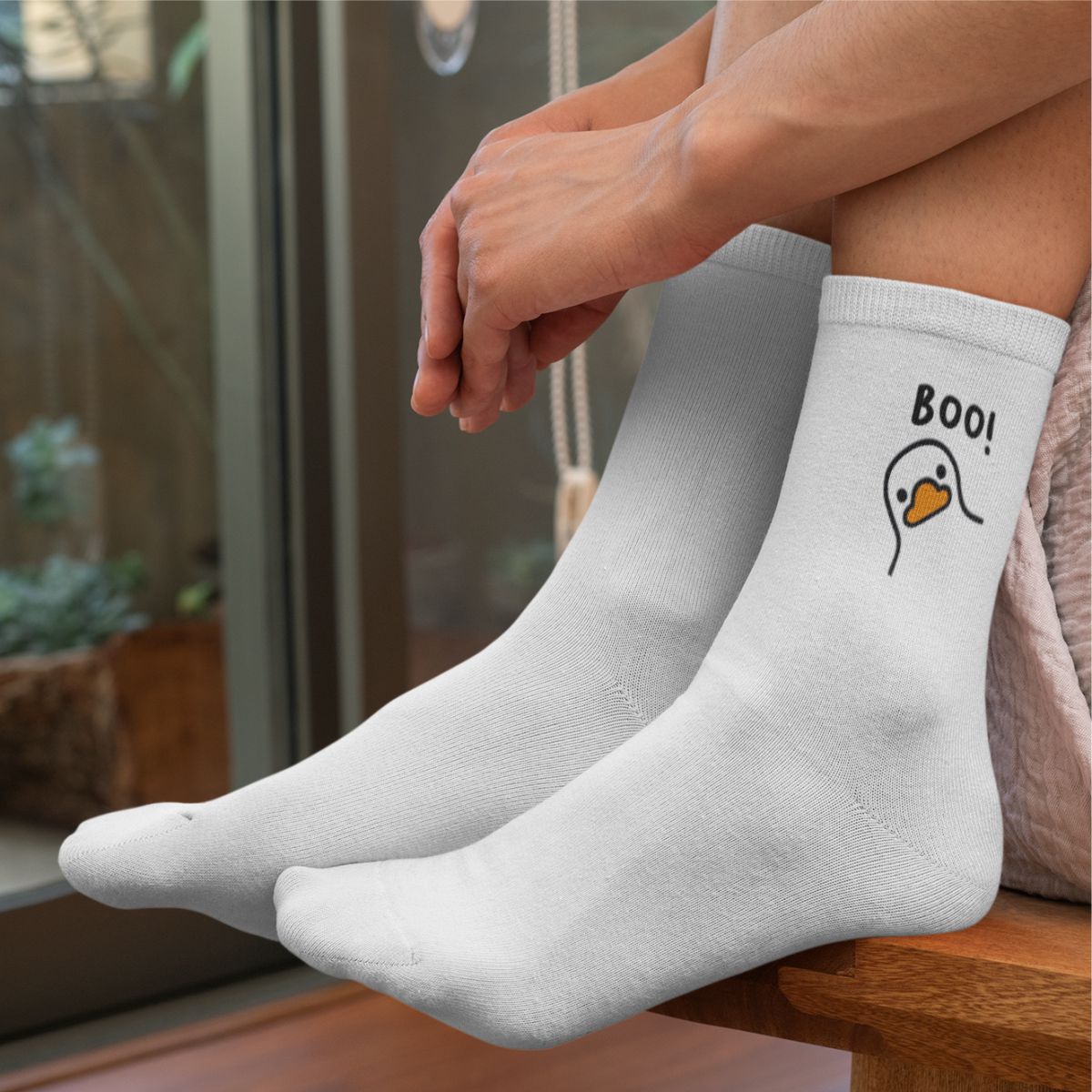 Valged sokid "Boo duck"