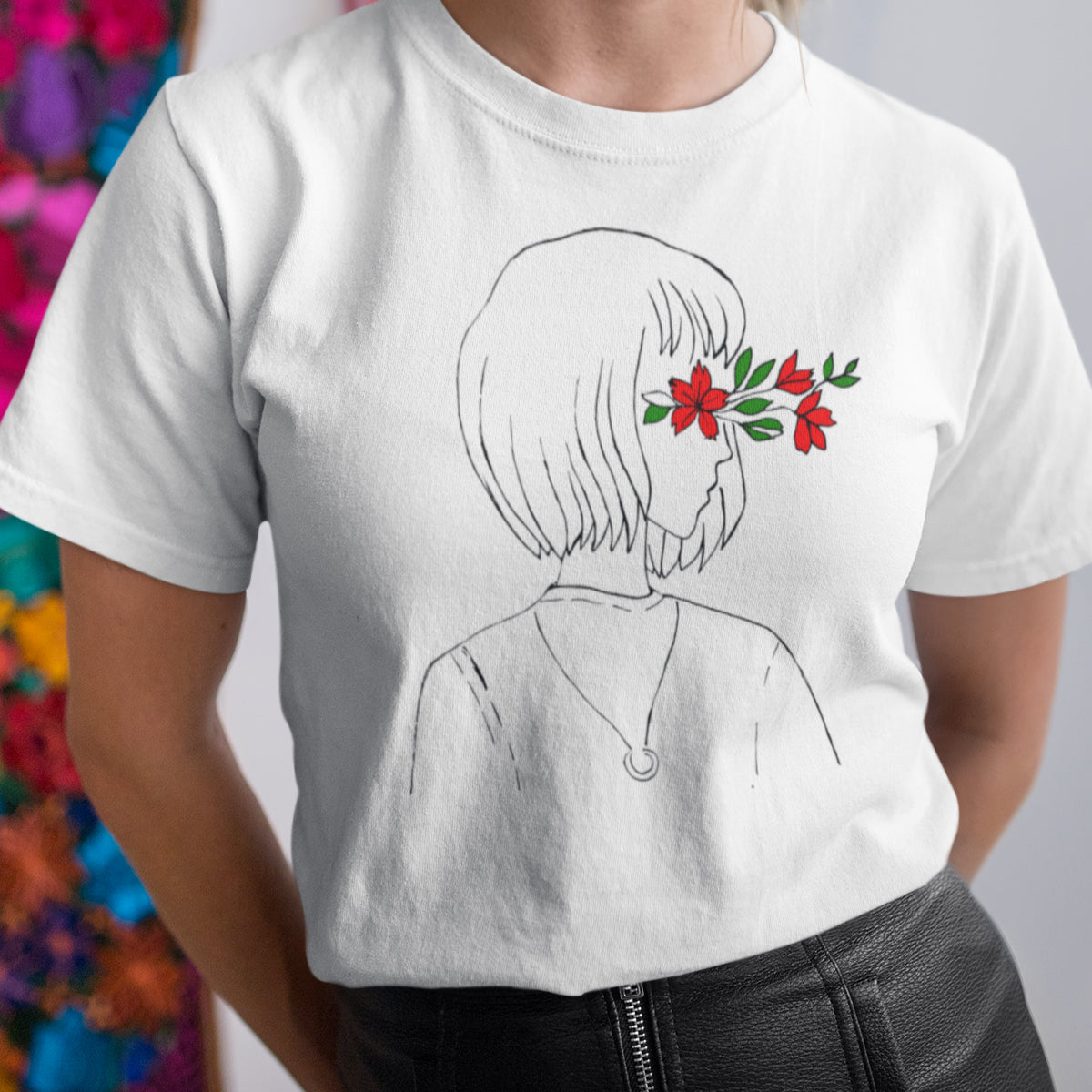 Valge UNISEX T-särk Lillenägemus
