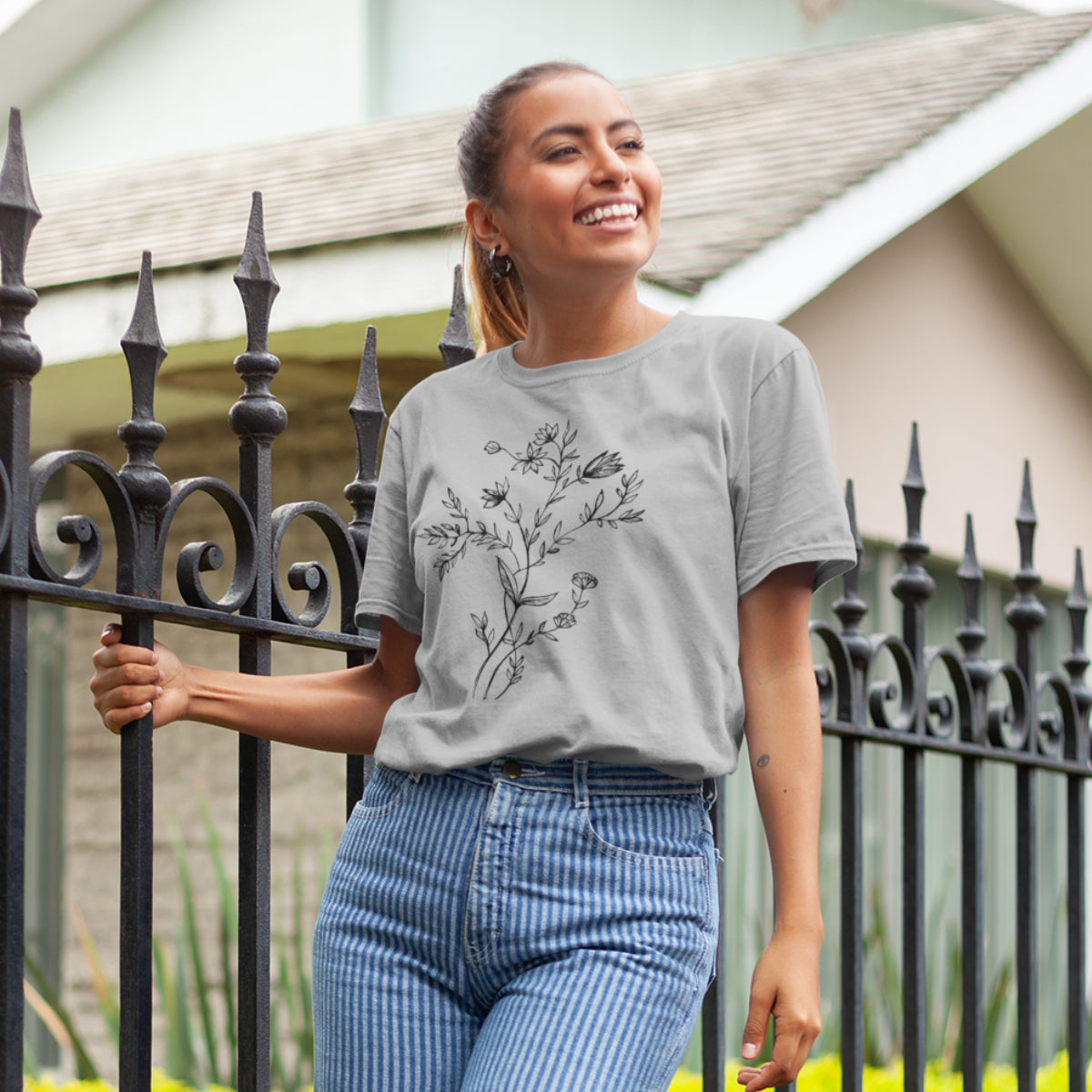 Hall Melange UNISEX T-särk Lilled