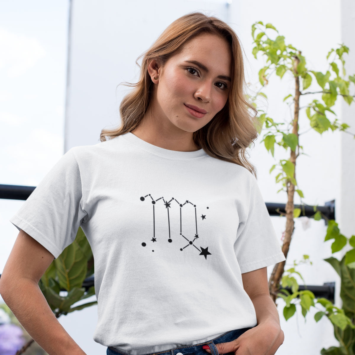 Valge UNISEX T-särk Tähtkuju Neitsi