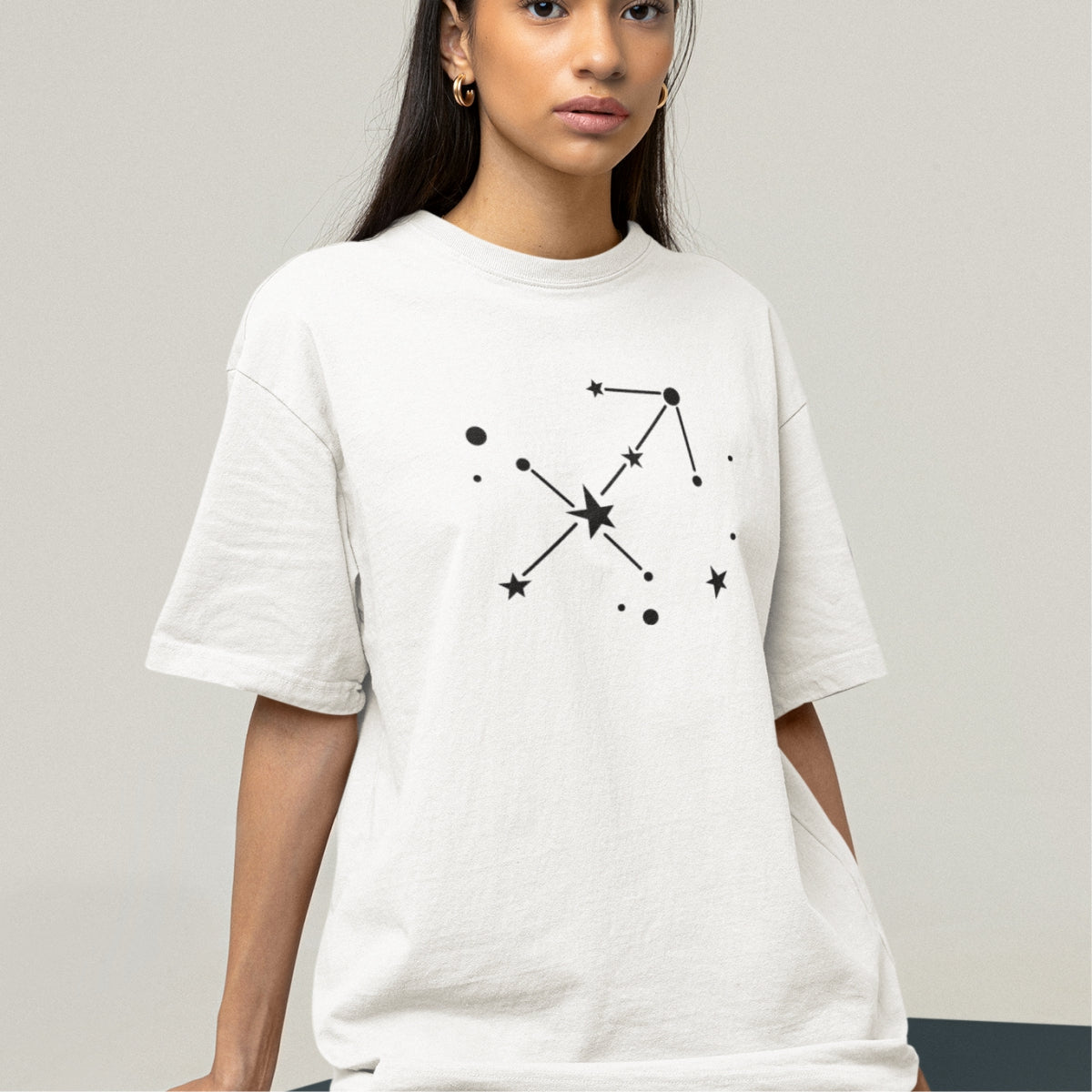 Valge UNISEX T-särk Tähtkuju Ambur