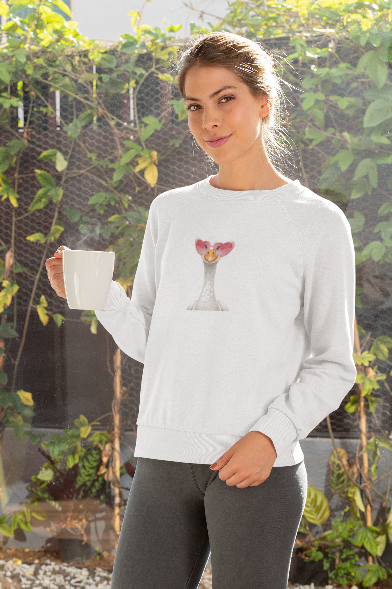 Valge UNISEX dressipluus ilma kapuutsita Hani