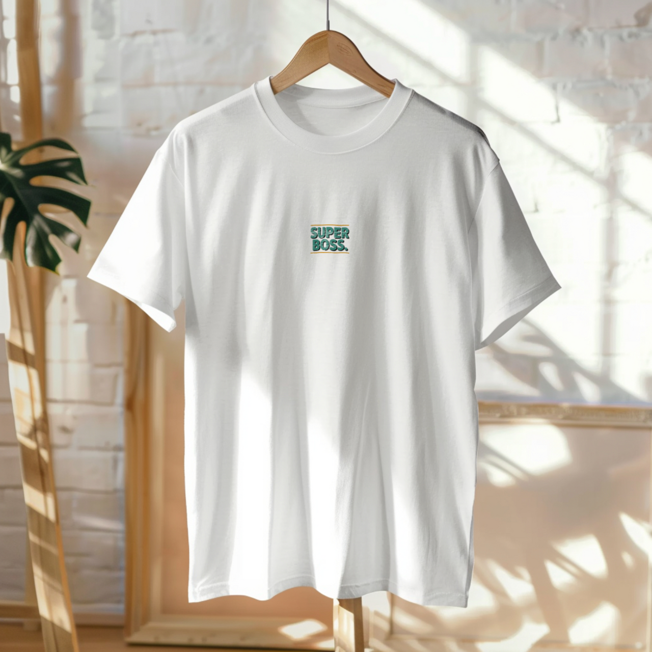 Valged UNISEX T-särgid  "Super Boss - Mini"