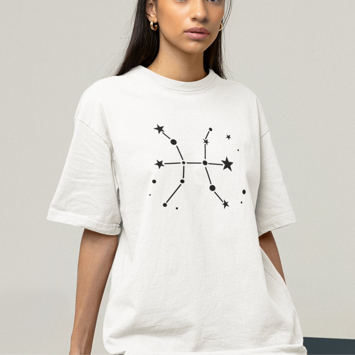 Valge UNISEX T-särk Tähtkuju Kalad