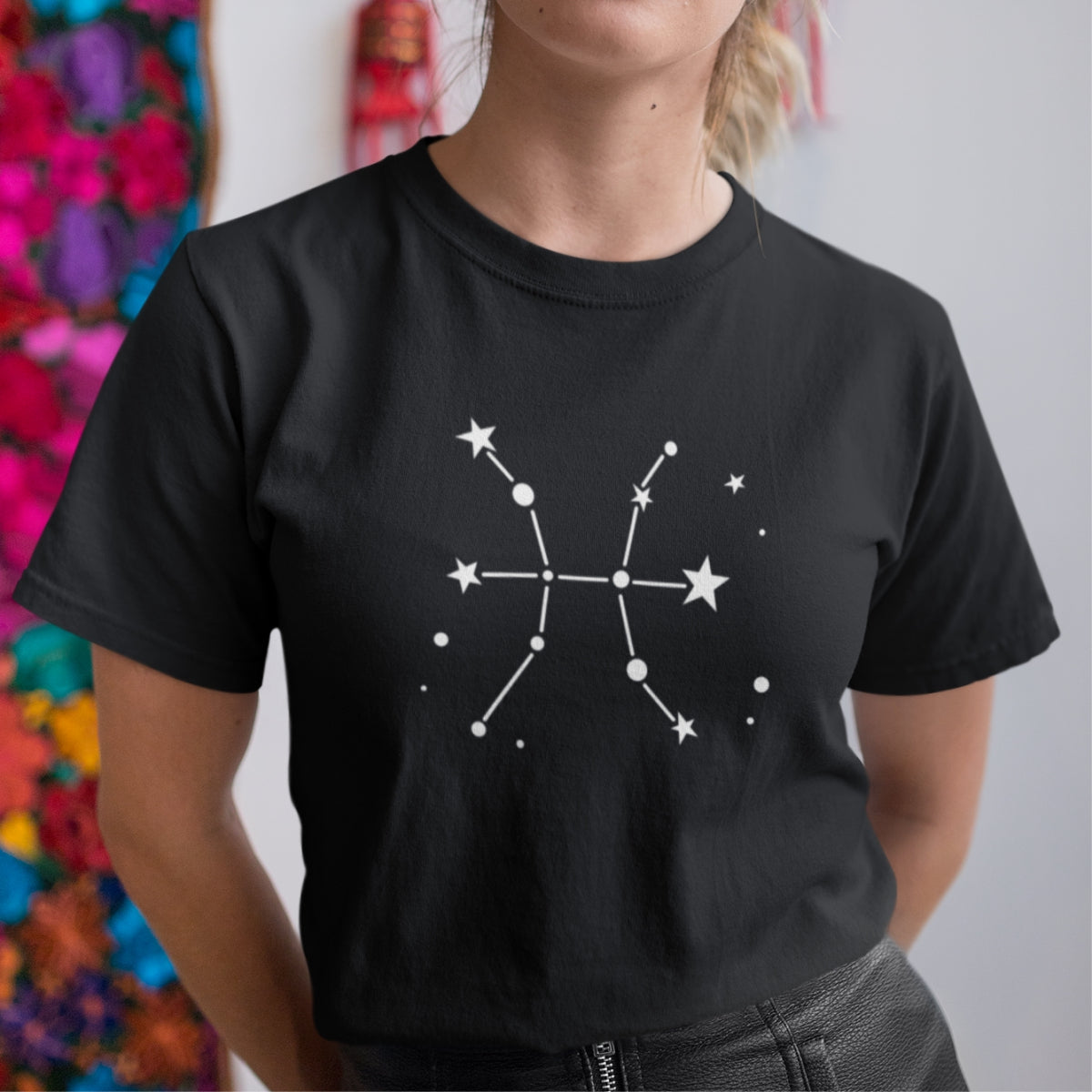Must UNISEX T-särk Tähtkuju Kalad
