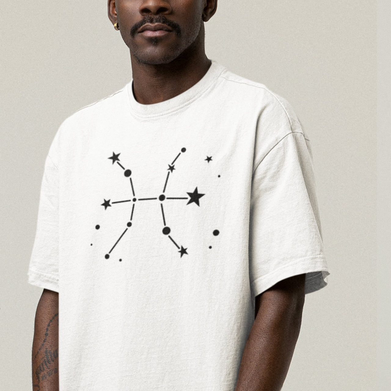 Valge UNISEX T-särk Tähtkuju Kalad