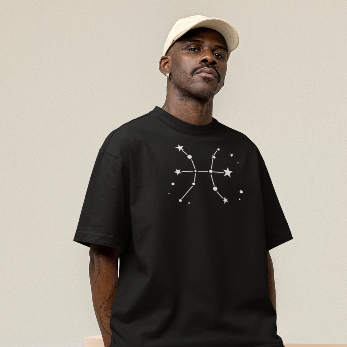 Must UNISEX T-särk Tähtkuju Kalad
